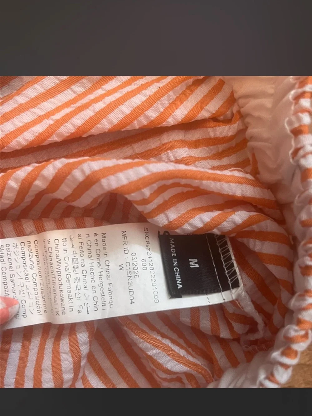 SHEIN Orange and White Striped High-Waist Button-Front Shorts
